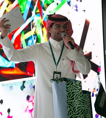 Exhibition visitors enjoying interactive displays